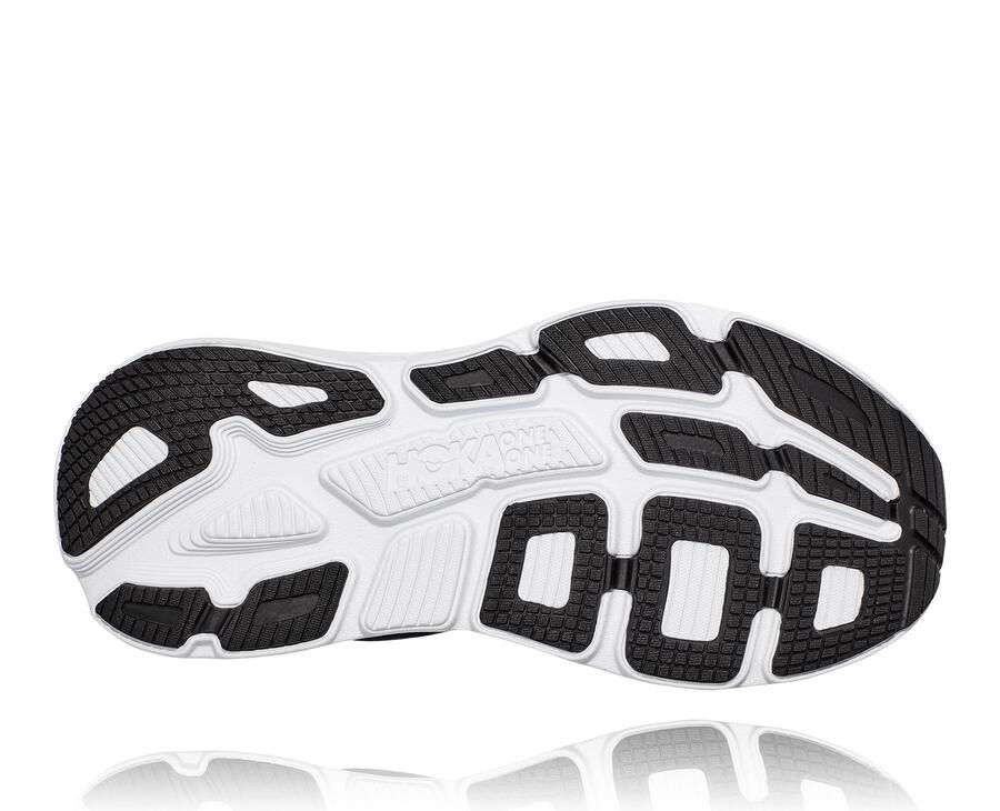 Hoka One One Womens Running Shoes - Bondi 7 - Black/White - HBMI19856